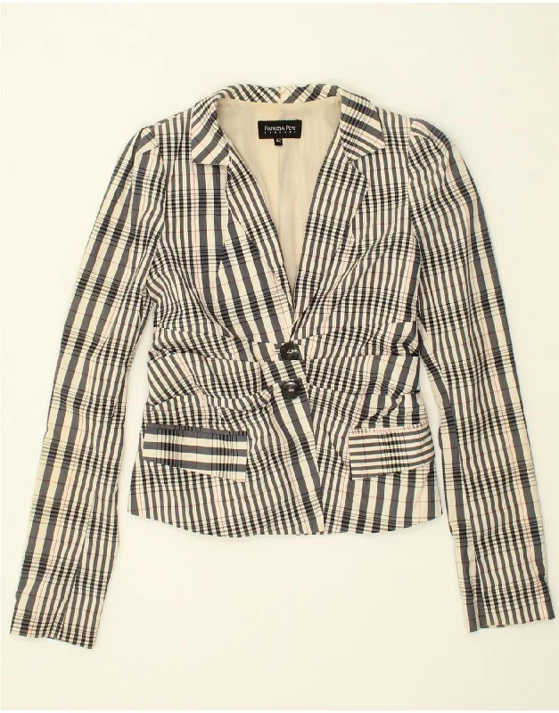 Women's Coats with Fur TrimPATRIZIA PEPE Womens Firenze Blazer Jacket IT 42 Medium White Striped