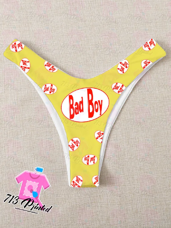 plus-size high-waisted briefs with floral designCustom funny logo Thong bikini   With Your Words Custom Printed Sexy Fun Funny Customized Panties  Lingerie