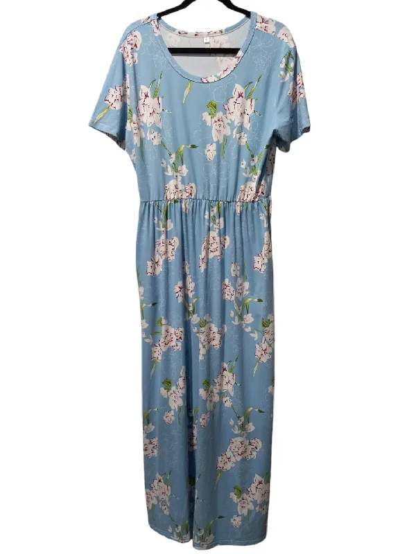 Women's Keyhole-Neck DressesDress Casual Maxi By Clothes Mentor In Floral Print, Size: 2x