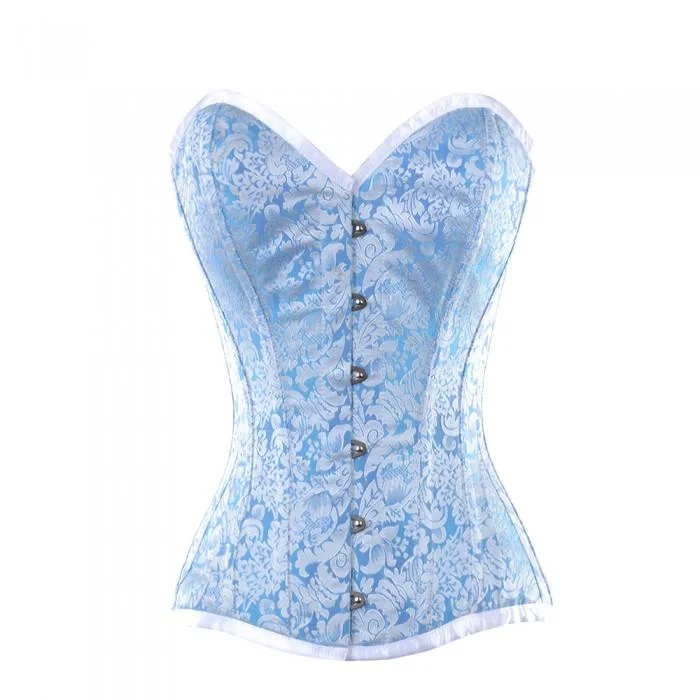 plus-size waist cincher with lace overlayShirley Turquoise Overbust Corset