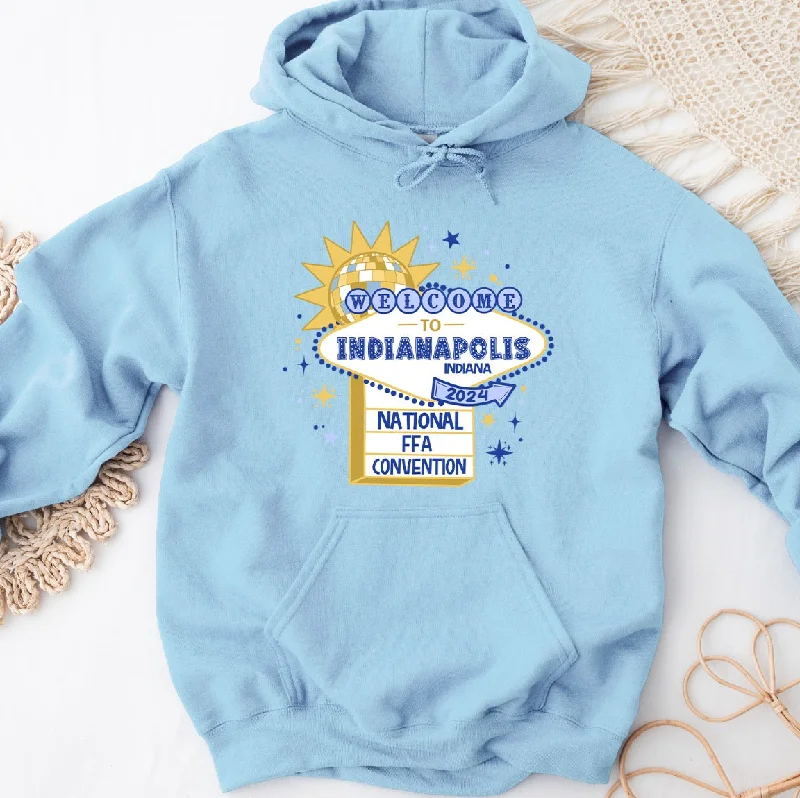 Women's Hooded Sweatshirts with Polka Dot LiningWelcome to indianapolis sign Hoodie (S-3XL) Unisex - Multiple Colors!