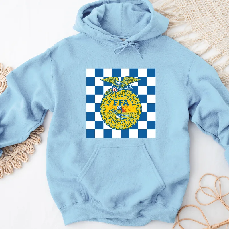 Women's Hooded Sweatshirts with Elastic WaistCheckered Emblem Hoodie (S-3XL) Unisex - Multiple Colors!