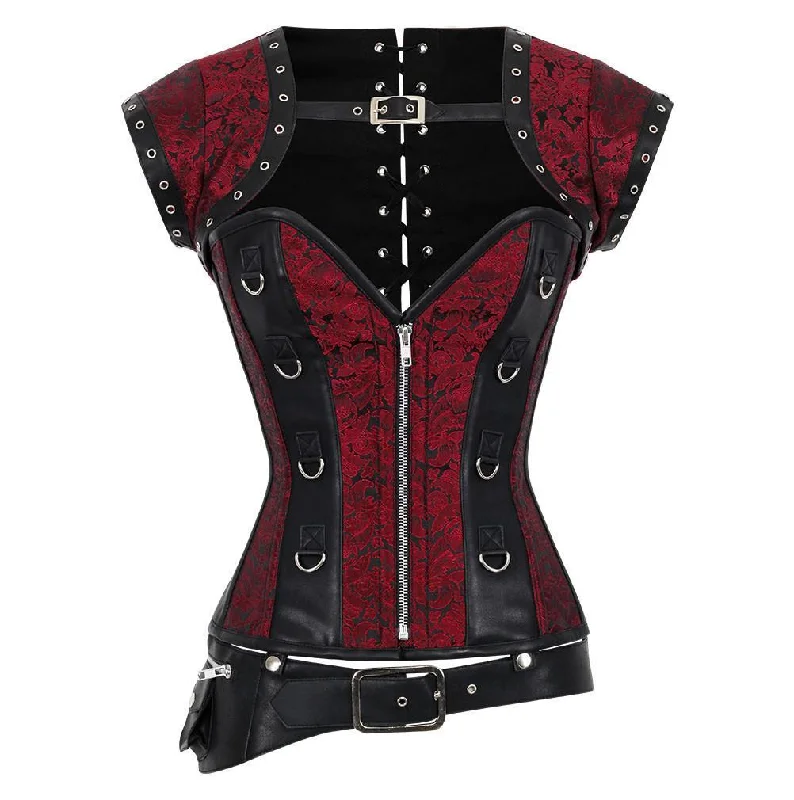 underbust corset for waist definitionMarla Brocade & Faux Leather Gothic Corset