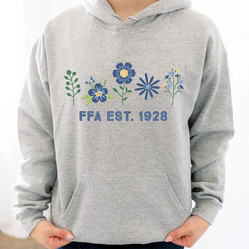 Women's Hooded Sweatshirts with Front PocketsFFA Flower est. 1928 Hoodie (S-3XL) Unisex - Multiple Colors!