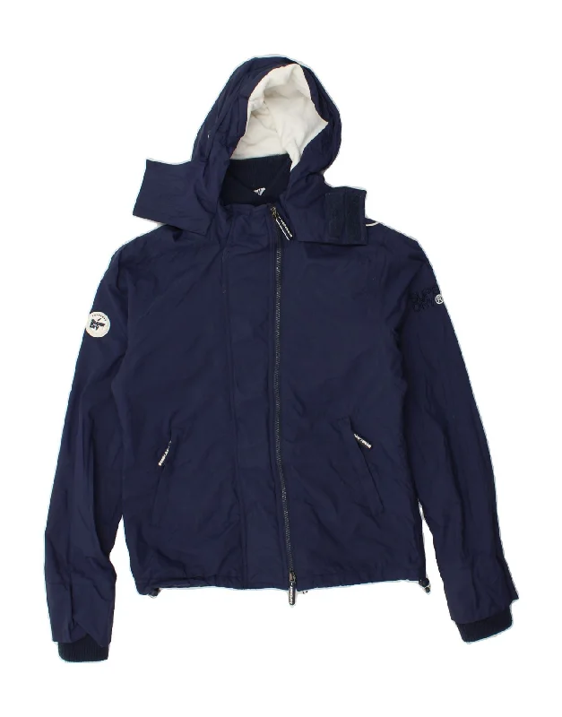 Women's Leather CoatsSUPERDRY Womens Windcheater Windbreaker Jacket UK 10 Small Navy Blue