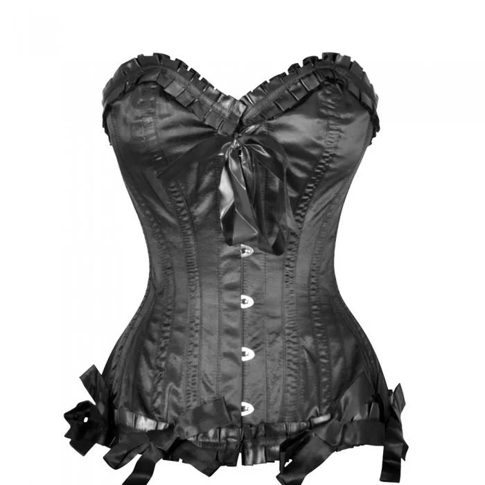 open-bust corset shapewear with adjustable straps for versatilitySandra Burlesque Black Overbust Corset