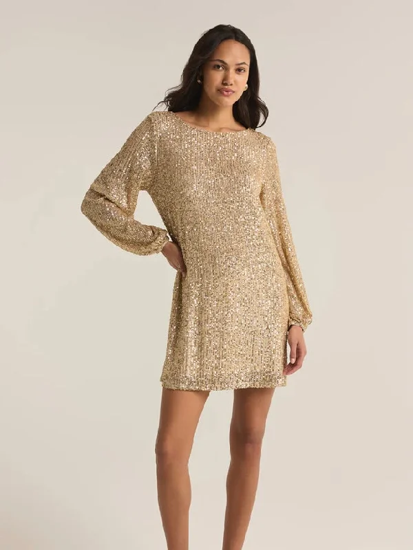 Women's Keyhole Collar DressesZ SUPPLY - Andromeda Sequin Mini Dress