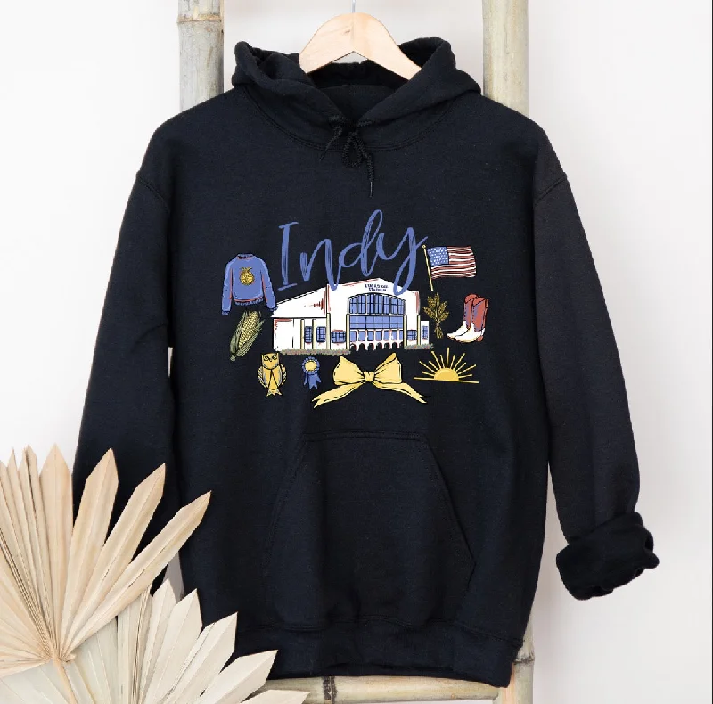 Women's Hooded Sweatshirts with Striped LiningIndy Bow Hoodie (S-3XL) Unisex - Multiple Colors!