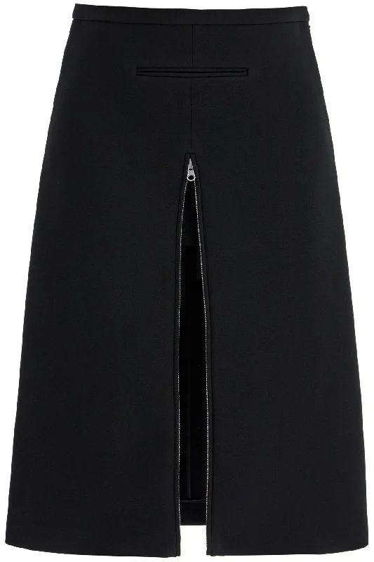 Women's Zip-Up SkirtsCourreges Women's Midi Twill Skirt With Zipper