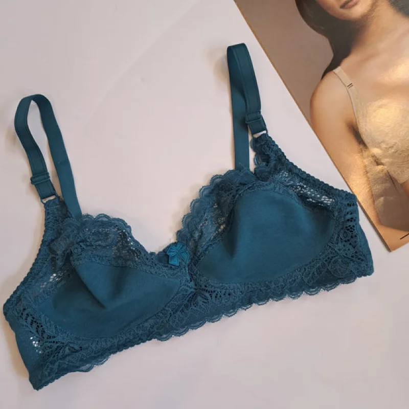 plus-size demi-cup bra with lace overlayEmbrace Fusion non padded Lace Bra