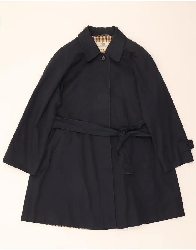 Women's Coats with Fur Trimmed PocketsAQUASCUTUM Womens Trench Coat UK 18 XL Navy Blue