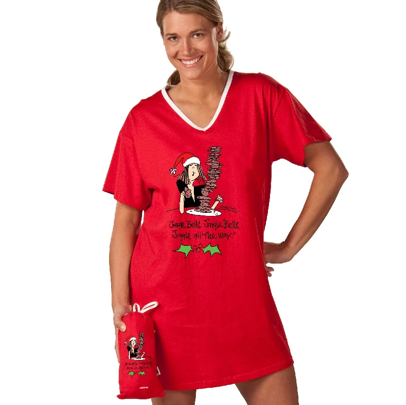 women's pajamas with a modern twistJiggle All The Way-RED