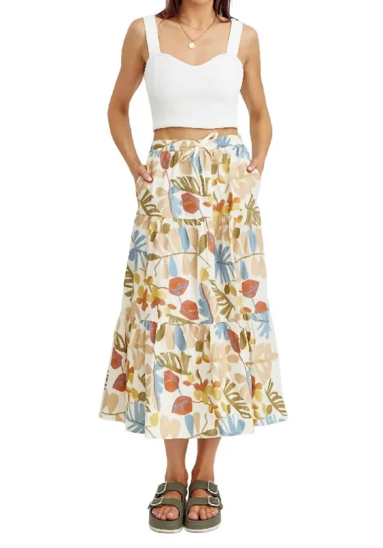 Women's Elegant SkirtsGrant Embroidered Midi Skirt In Neutral Multi