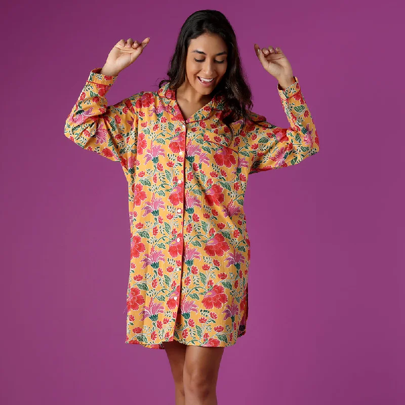 women's pajamas made in USAClarence Yellow Nightshirt