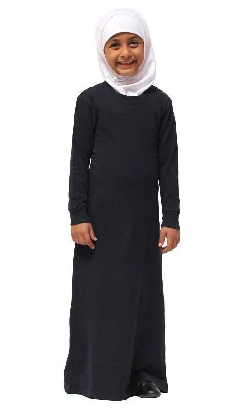 Women's Hooded Sweatshirts with Loose WaistGirls Cotton Jersey Abaya