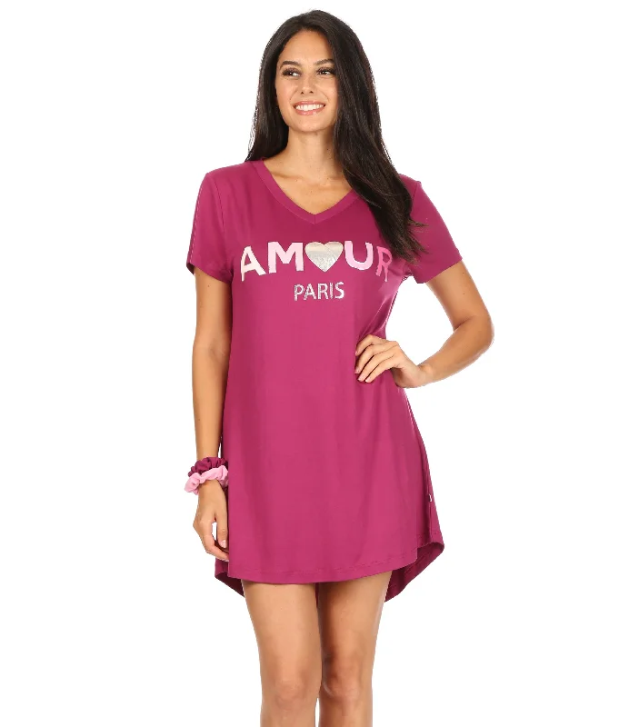 women's pajamas with breathable fabricAmour Nightshirt with Scrunchies