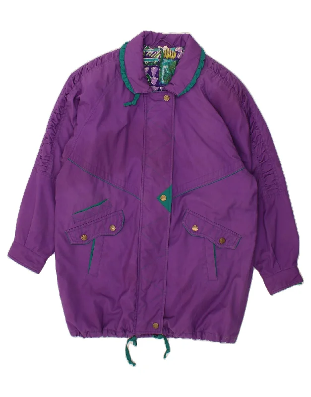 Women's Coats with Fur Trimmed ZipperVINTAGE Womens Windbreaker Coat IT 40/42 Medium Purple