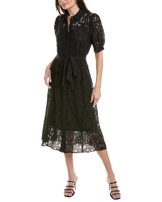 Women's Pleated DressesAnne Klein Corded Lace Shirtdress