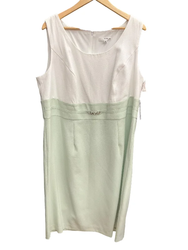 Women's High-Neck DressesGreen & White Dress Work Studio 1, Size 1x