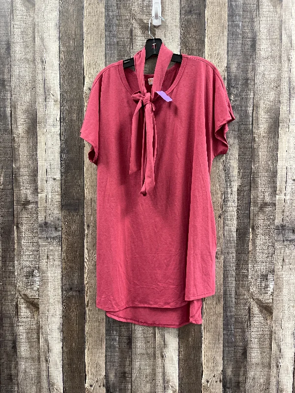 Women's Lapel Collar DressesPink Dress Casual Short Lularoe, Size 2x