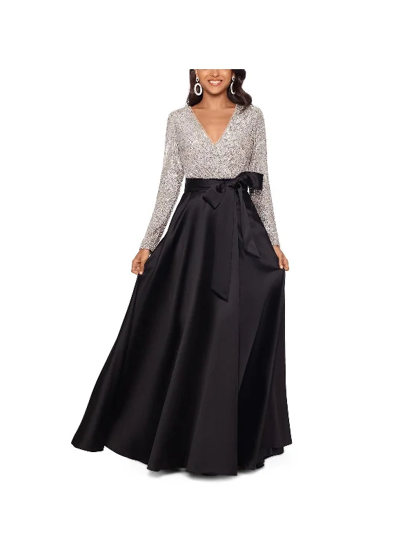 Women's Keyhole Collar DressesWomens Sequined Ball Evening Dress