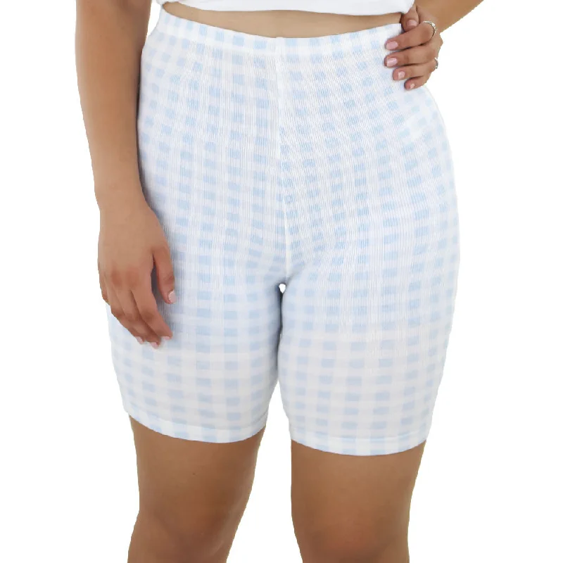 women's pajamas for those who love to dreamWomen's Checked Sleepwear Short,White/Blue