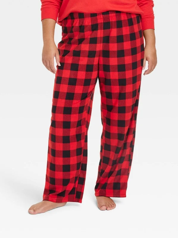 women's pajamas with a subtle shimmerWomen's Plaid Sleepwear Pant,Red/Black