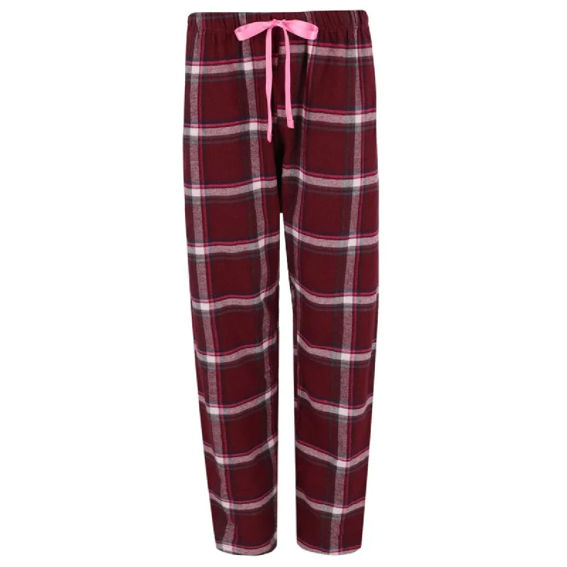 women's pajamas with an adjustable necklineBottoms Out Women's Plaid Flannel Open Bottom Pants