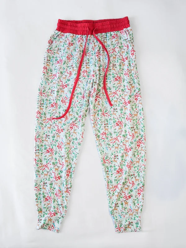 women's pajamas with a cozy, warm feelMen's Joggers - Solid Holly Jolly Reindeer