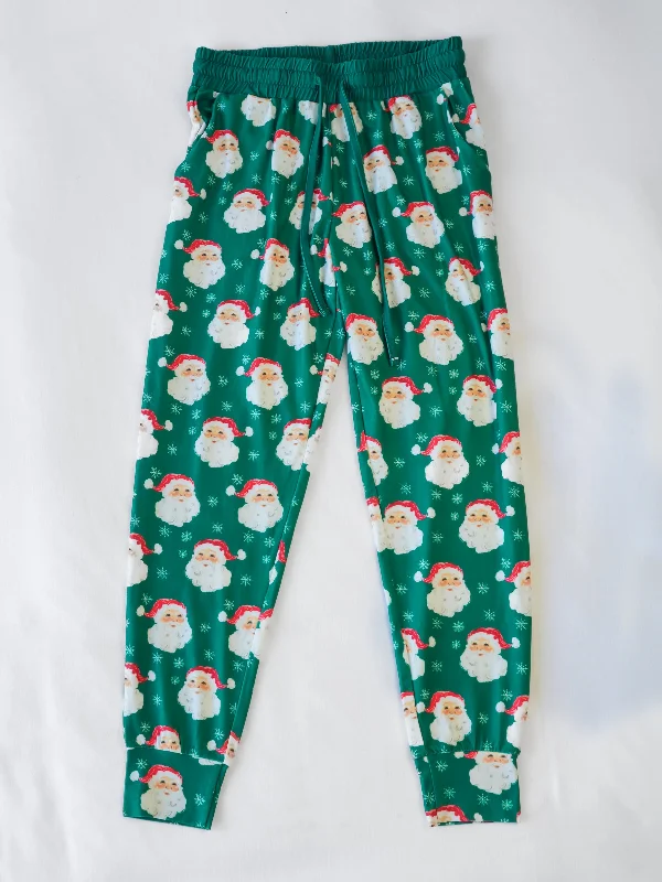 women's pajamas with a charming floral patternMen's Joggers - Solid Jolly St Nick in Green