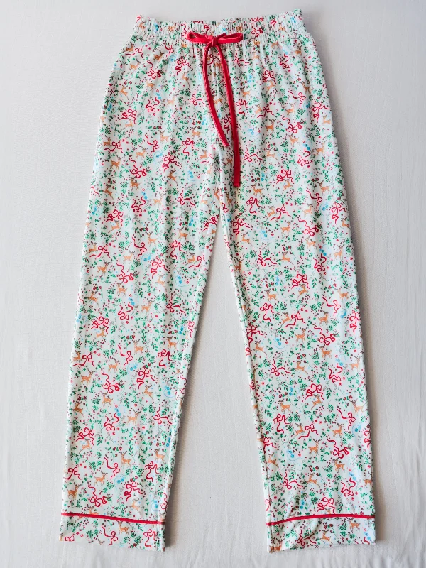 women's pajamas featuring floral embroideryMen's Lounge Pants - Holly Jolly Reindeer