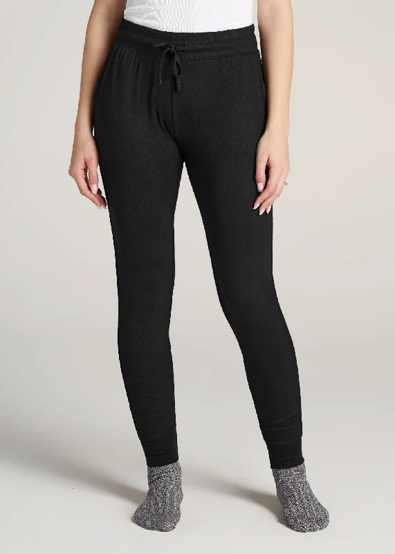 women's pajamas with a cozy, snug fit for ultimate comfortCozy Lounge Joggers for Tall Women in Black