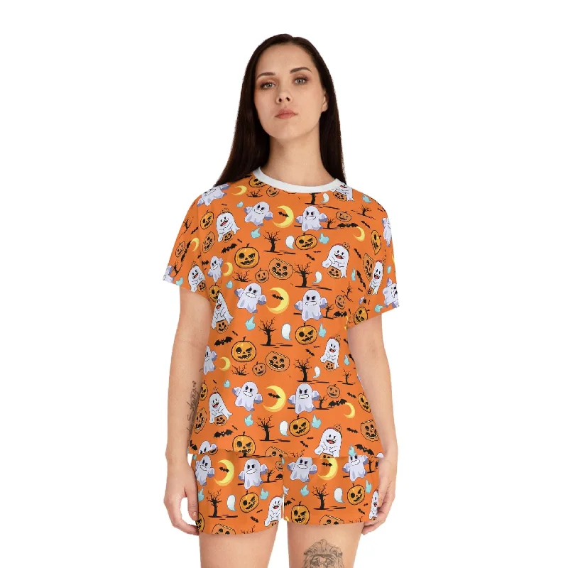 women's pajamas for loungingWomen's Short Pajama Set for Halloween