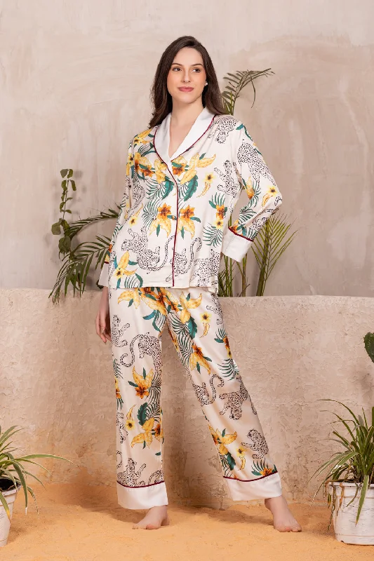 women's short sleeve pajama setsCo-ord set in Jungle print