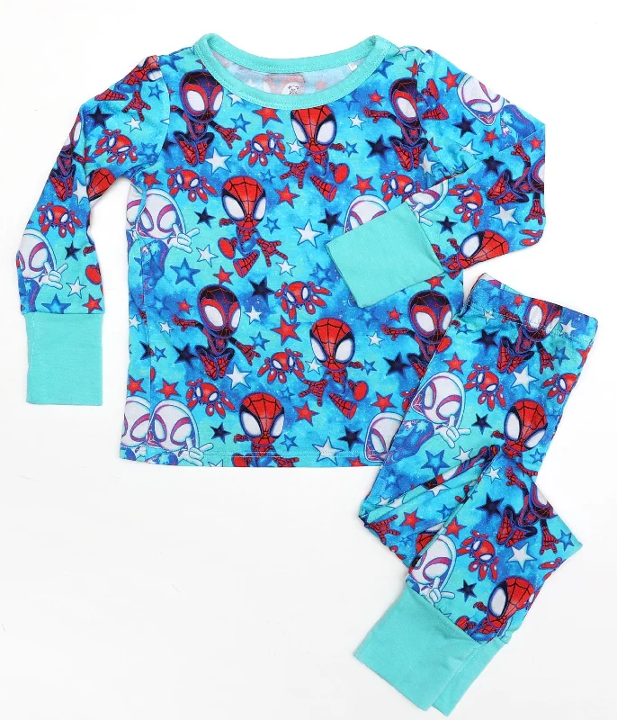 women's pajamas with a classic designFan Favorites Spider Space - Bamboo Long Sleeve Lounge Set