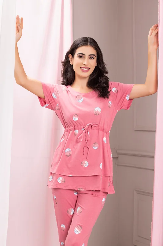 women's pajamas for cold weatherSummer Pink cotton Pj set